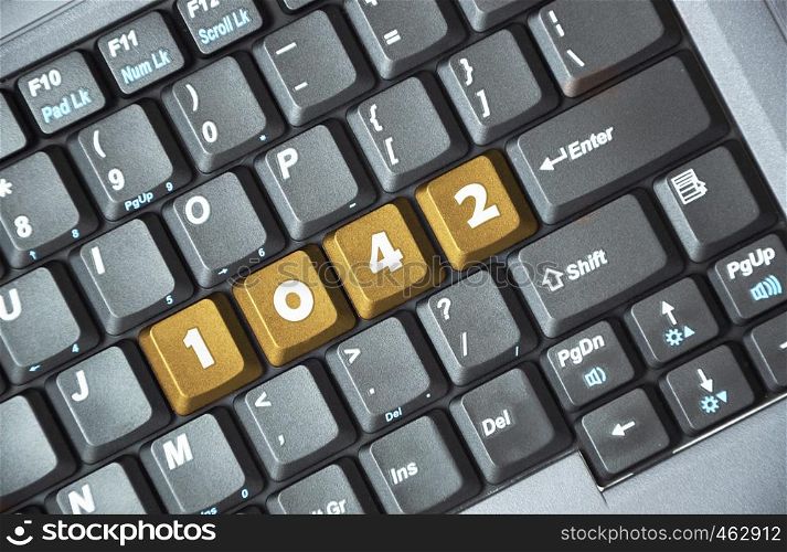 Brown 1042 key on keyboard