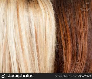 brown and blond hair background