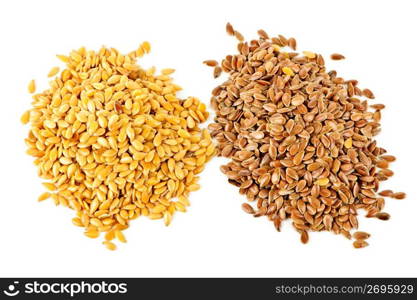 Brown and golden flax seed