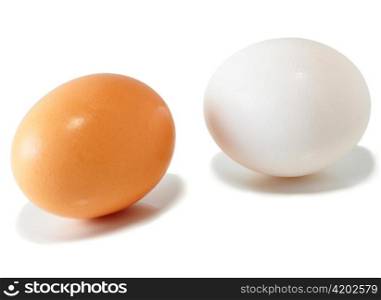 brown and white eggs