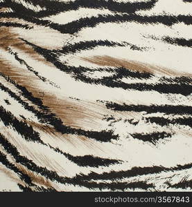 Brown and white tiger skin artificial pattern background.