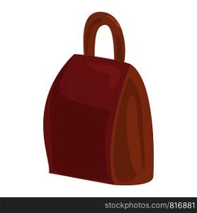 Brown backpack icon. Cartoon of brown backpack vector icon for web design isolated on white background. Brown backpack icon, cartoon style