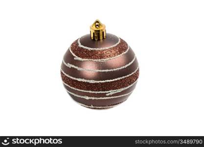 Brown ball of christmas on a over white background