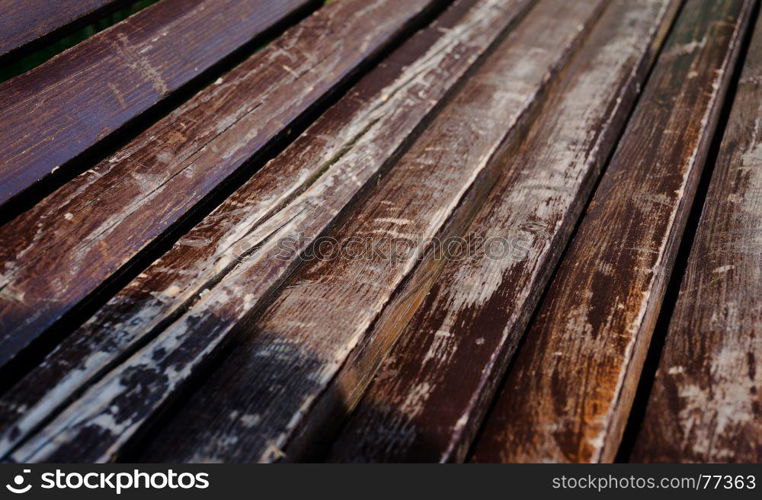 Brown bench closeup