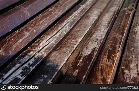 Brown bench closeup