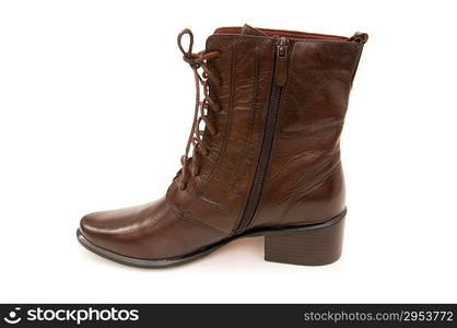 Brown boots isolated on the white background