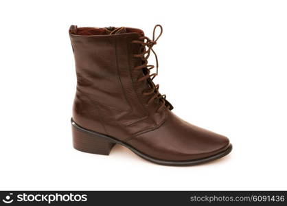 Brown boots isolated on the white background