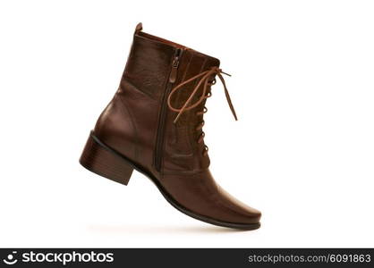 Brown boots isolated on the white background