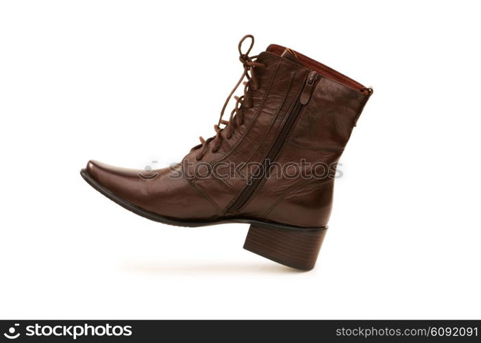 Brown boots isolated on the white background