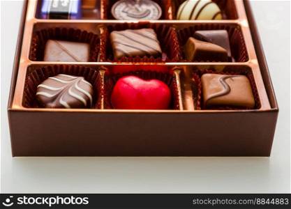 Brown Box of Chocolate with Assorted Chocolates