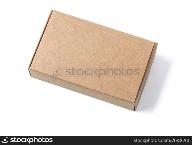 brown boxes recycle isolated on white.With clipping path