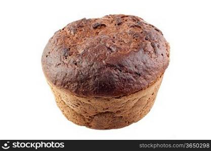 brown bread isolated on white background
