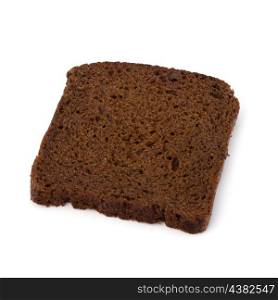 Brown bread slice isolated on white background