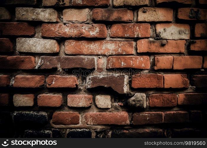 Brown brick wall. Illustration Generative AI