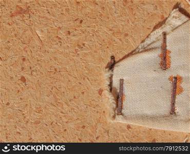 Brown burlap background. Brown hessian burlap texture and wood abstract background