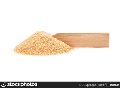 Brown cane sugar at plate