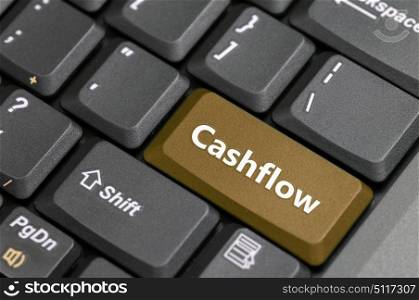 Brown cashflow key on keyboard