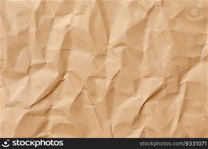 Brown crumpled paper texture. Abstract brown recycled paper background