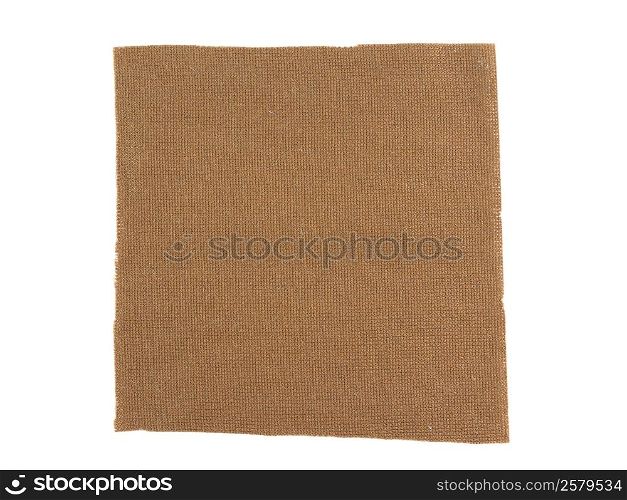 Brown fabric sample. Brown fabric swatch over white background