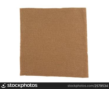 Brown fabric sample. Brown fabric swatch over white background
