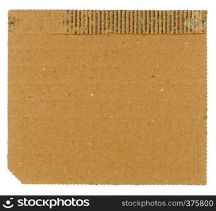 brown grunge corrugated cardboard texture useful as a background isolated over white background. brown corrugated cardboard texture background isolated over white