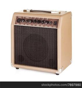 brown guitar combo amplifier, isolated on white