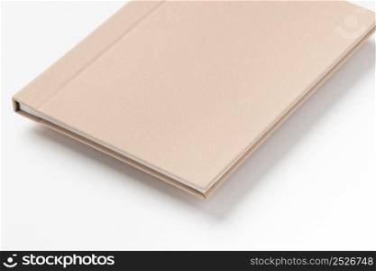 Brown hardcover book on white background. book album on a white background