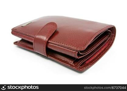 brown leather wallet isolated on white background
