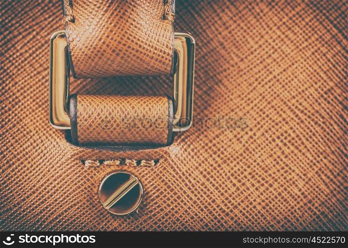 Brown Leather Woman Bag Closeup