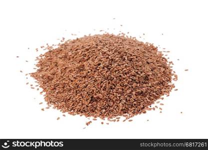 Brown Linseed or Flax seed isolated on white background