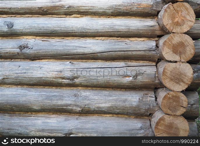 brown log wall. beautiful background