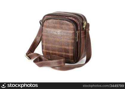 brown male bag isolated on white background