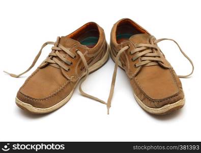 brown man shoes isolated on a white background