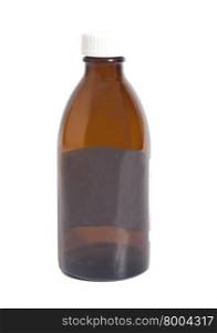 Brown Medicine Bottle On White Background