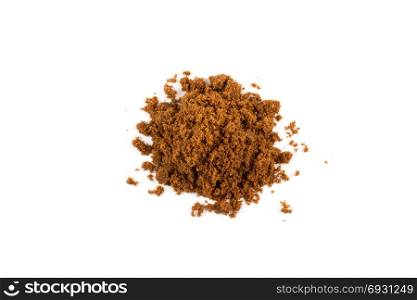 brown muscovado sugar isolated on white background