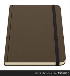 brown notebook isolated on white background. 3d illustration