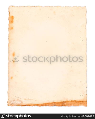 brown old paper isolated on white background