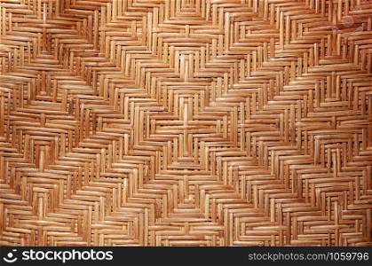 Brown old vintgae woven bamboo rattan weave asian style background texture wallpaper
