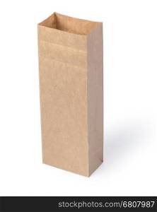 brown paper bag isolated on white background with clipping path