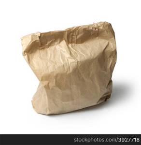 Brown paper bag isolated on white. with clipping path