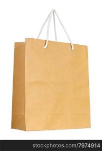Brown paper bag isolated on white with clipping path