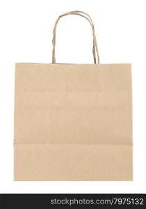 Brown paper bag isolated on white with clipping path