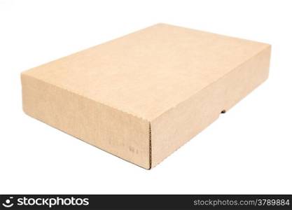 Brown paper box on white background. Rectangular paper box on a white background. Can be deployed easily.