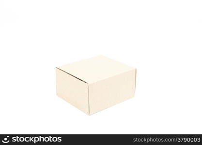 Brown paper box on white background. Rectangular paper box on a white background. Can be deployed easily.