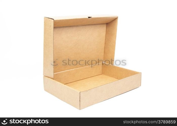 Brown paper box on white isolated background.packshot studio.