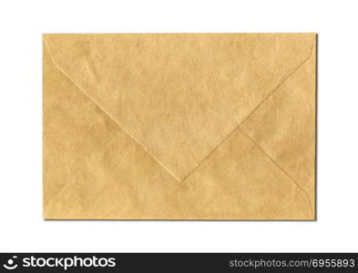 Brown paper enveloppe mockup template isolated on white background. Brown paper enveloppe mockup template