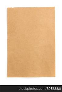 brown paper isolated on white background
