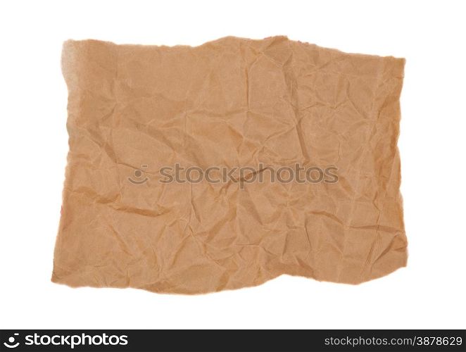 Brown paper on white