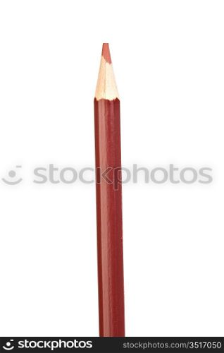 Brown pencil vertically isolated on white background