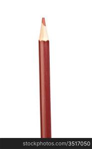 Brown pencil vertically isolated on white background